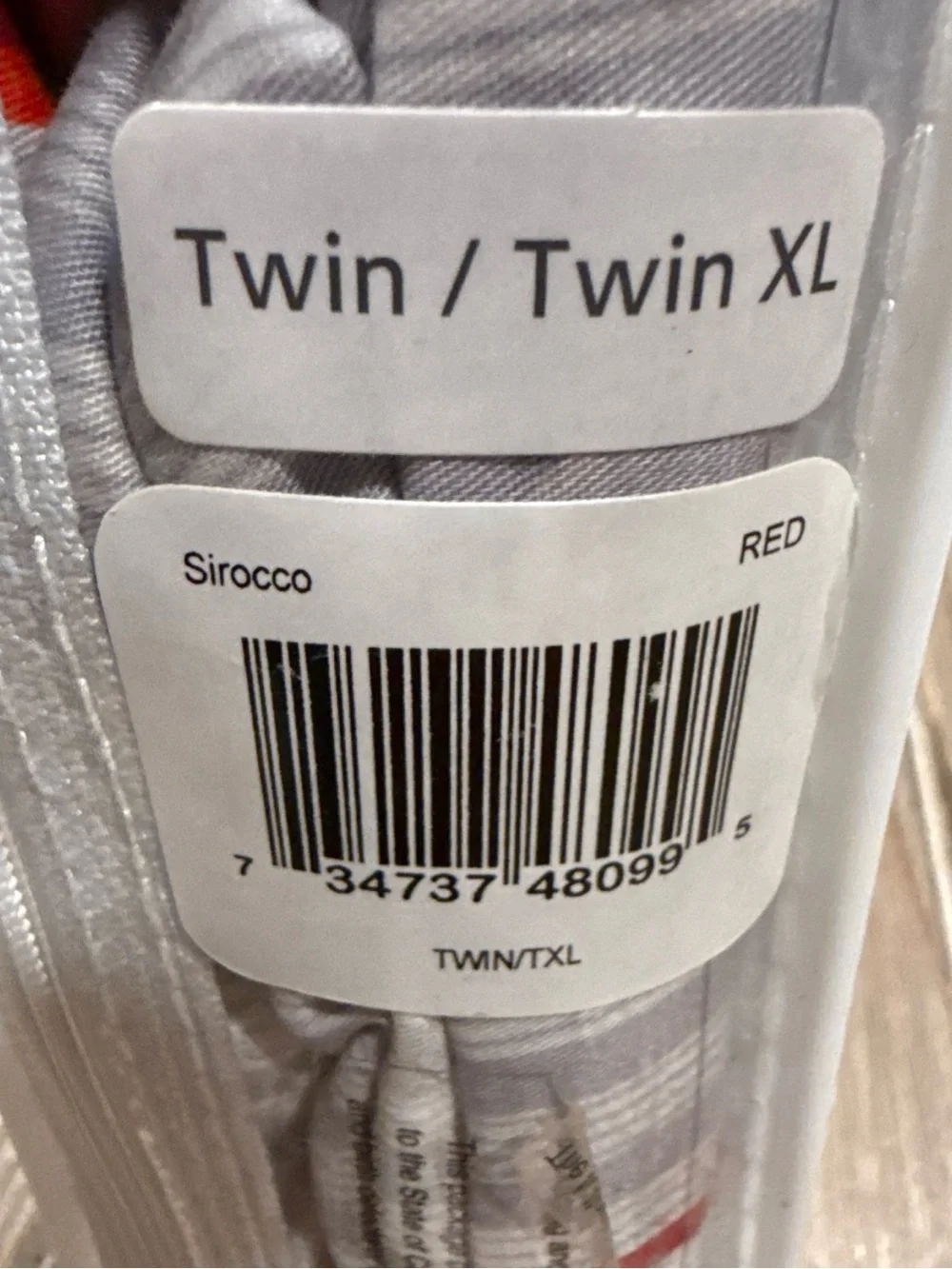 Lacoste Sirocco Twin XL Duvet Set Red Stripe Archival Collection Open Box